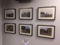 Part of the photographic display in the recently refurbished Whitecraigs waiting room. Many of the photos on the walls are from the Mitchell Library from steam days. December 2017.<br>
<br>
<br><br>[Peter Mckinlay 20/12/2017]