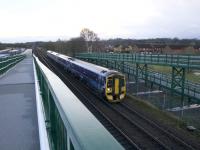 View of (and from) the new and very substantial pedestrian bridge which replaces the former St. Ninian's (Millhall Road) crossing.<br><br>[Colin McDonald 31/12/2017]