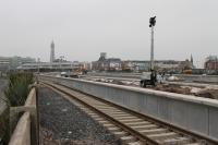 Continuing progress at Blackpool North. Since my last visit one month previously [See image 62097] the side walls of all three island platforms have been installed, as have the other five tracks. The platform in the foreground is particularly long and will be able to accommodate Pendolinos. 9th January 2018.<br><br>[Mark Bartlett 09/01/2018]