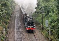 45690 <I>Leander</I> makes a spirited ascent of the Ripley bank out of Lancaster on 22nd August 2017. This was one of only three <I>Fellsmans</I> to run in 2017 but seven are scheduled for 2018, running approximately fortnightly from the end of May to the end of August. <br><br>[Mark Bartlett 22/08/2017]