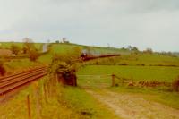 Stanier 4-6-2 46203 Princess Margaret Rose with the Mid Day Scot tour passing Greenlands Farm Langwathby in the early 1990s<br><br>[Gordon Steel //]