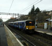 A Balloch to Airdrie service calls at Singer on 13th January 2018. There was a<br>
distinct smell of drains, and the visual evidence of a sewage problem is<br>
in the foreground (sorry if you are eating as you read this). Some work needed?<br>
<br>
<br><br>[David Panton 13/01/2018]