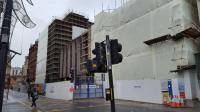 The shrouded frontage of Glasgow Queen Street station on 19th January 2018.<br>
<br><br>[Beth Crawford 19/01/2018]