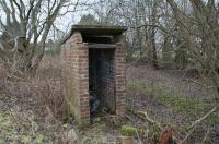 This small hut stood next to the signal box south of Loch Leven station on the site of the short lived Kinross terminus of the Kinross-shire Railway. The two track main line, locomotive shed and goods yard were to the right.<br><br>[Ewan Crawford 12/01/2018]