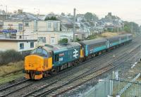 The rather splendid 37424 <I>Avro Vulcan XH558</I> propels the 2C32 Carlisle to Preston service through Hest Bank on 11th January 2018. <br><br>[Mark Bartlett 11/01/2018]