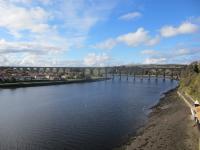 Royal Border Bridge at low tide on a lovely sunny day in October 2014.<br><br>[Gordon Steel 14/10/2014]