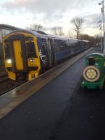 158721 forms the 1541hrs to Glasgow at Alloa on 4th December 2017.<br>
<br>
<br><br>[John Yellowlees 04/12/2017]