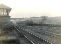 Fowler 2-6-4T 42421 about to pass Arkleston box on 8 May 1953 with a down Gourock train. <br><br>[G H Robin collection by courtesy of the Mitchell Library, Glasgow 08/05/1953]