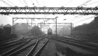 The MRTS 'Mancunian', (aka 'The Lancs & Yorks Rambler') approaching the west end of Guide Bridge from Manchester Piccadilly on 25 November 1967 behind A4 Pacific 60019 <I>Bittern</I>. The locomotive would run round here prior to taking the railtour along the branch to Stockport  (left) tender first, before returning to Leeds via Manchester Victoria. [See image 27780] <br><br>[K A Gray 25/11/1967]