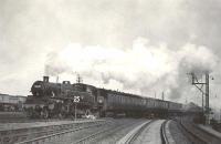 Standard tank 80030 leaves Irvine on 4 April 1959 with a local train for Ayr. [Ref query 7 February 2018]<br><br>[G H Robin collection by courtesy of the Mitchell Library, Glasgow 04/04/1959]