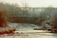 The two bridges over the River Avon in Larkhall, Broomhill Viaduct was the highest in Scotland and the nearer road bridge had replaced an older stone one. Picture taken on a lovely frosty winter day - New Year's Eve 2008. <br><br>[Gordon Steel 31/12/2008]