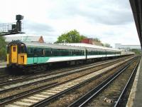 A 12-car emu bound for London Bridge about to leave platform 2 at Redhill on 4 May 2002. <br><br>[Ian Dinmore 04/05/2002]