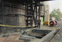 The former coal discharge pit at Tullis Russell paper mill in 1993.  Rail author and consultant David Spaven is looking into it ...<br>
<br><br>[Bill Roberton //1993]