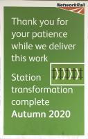 One of a series of information posters which has appeared recently on the Queen Street Low level platforms. Inset is a new (?) 'arrow' logo which features in another of these posters, presumably designed to convey the idea of progress with the project.<br><br>[Colin McDonald 10/02/2018]