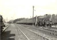 Stanier 3P 2-6-2T 40189 with empty stock alongside Balloch shed in April 1957.<br><br>[G H Robin collection by courtesy of the Mitchell Library, Glasgow 20/04/1957]