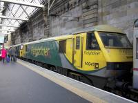 Freightliner 90045 in the naughty corner having failed at Tring while hauling the northbound Lowland Caledonian Sleeper. It was rescued by that night's Euston Sleeper ECS. The train arrived 295 minutes late at Glasgow. <br><br>[Colin McDonald 10/02/2018]