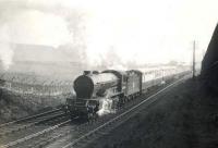 An unidentified class D49 4-4-0 climbing Cowlairs incline with a train in May 1955.<br><br>[G H Robin collection by courtesy of the Mitchell Library, Glasgow 11/05/1955]
