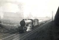 An unidentified class D49 4-4-0 climbing Cowlairs incline with a train in May 1955.<br><br>[G H Robin collection by courtesy of the Mitchell Library, Glasgow 11/05/1955]