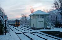 First westbound service of the day pulls into Glenfinnan in December 1994.<br><br>[Ewan Crawford 27/12/1994]