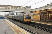GWR liveried <I>Turbo Express</I> 166218 slows for the Slough stop with a Paddington to Oxford service on 27th January 2018. <br><br>[Mark Bartlett 27/01/2018]