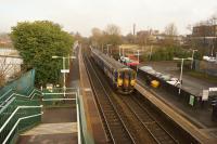 Northern 155343 calls at Castleton on 29 November 2014 with a service heading for Manchester Victoria.<br><br>[John McIntyre 29/11/2014]