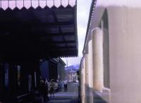 Looking north along the platform at Buckfastleigh on 30 July 1969 in the early days of the then Dart Valley Railway. <br><br>[John McIntyre 30/07/1969]