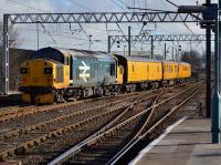 Very enjoyable and productive day out in Carlisle, including three class 37s in half an hour! Owned by the Scottish 37 Group, 37025 has been returned to mainline service and propels a Network Rail test train from Mossend to Derby south from Carlisle on 21st February 2018.<br>
<br><br>[Bill Roberton 21/02/2018]