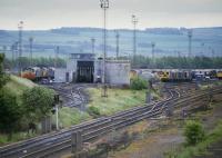 Millerhill MPD, and up yard, seen around 1985 from the north end. A very different scene today with the EGIP depot having opened here.<br><br>[Bill Roberton //1985]