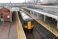 GWR <I>Electrostar</I> 387135, seen from the new Slough footbridge, is on the rear of a westbound service on 27th January 2018.<br><br>[Mark Bartlett 27/01/2018]