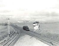 Black 5 44785 passing Mossblown Junction westbound in May 1962 on its way back to Ayr.<br><br>[G H Robin collection by courtesy of the Mitchell Library, Glasgow 24/05/1962]