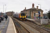 An EMT Class 156 calls at Newark Castle whilst enroute to Nottingham on 18 February 2018.<br><br>[John McIntyre 18/02/2018]