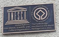 Forth Bridge World Heritage site, the plaque unveiled today at the Boatyard Steps.<br><br>[John Yellowlees 04/03/2018]