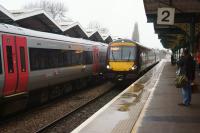 A pair of Cross Country Class 170s 'crossing' at March on 19 February 2018. On the left is the 1427 hrs service from Stanstead Airport to Birmingham New Street while the one on the right is the 1322 hrs service from Birmingham New Street in the opposite direction.<br><br>[John McIntyre 19/02/2018]