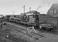 Eastfield steam crane ADE 971589 on display at Ayr depot on 29 October 1983.<br>
<br>
<br><br>[Bill Roberton 29/10/1983]