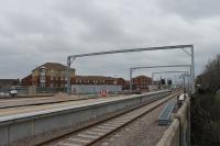 Gantries are now being erected around the new platforms and approach to Blackpool North station. There was no snow to interfere with work on 2nd March 2018 but there was a bitingly cold wind for the <I>Orange Army</I> to contend with.<br><br>[Mark Bartlett 02/03/2018]