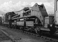 The Haymarket steam crane, stabled on a depot siding in 1983. This is now preserved at the Great Western Sosicety depot at Didcot.<br>
<br>
<br><br>[Bill Roberton //1983]