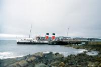 PS Waverley on the unique call at Portencross Pier in 1995.<br><br>[Colin Miller //1995]