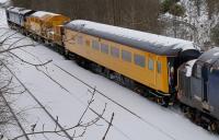 The 'Winter Train' held north of Dunblane station alongside the signal box.<br>
<br>
<br><br>[David Prescott 02/03/2018]