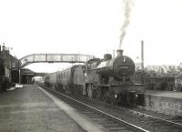 Ardrossan based 2P 4-4-0 no 40578 calls at Glengarnock on 27 July 1955 with a Glasgow St Enoch - Largs service. [Ref query 19 March 2018]<br><br>[G H Robin collection by courtesy of the Mitchell Library, Glasgow 27/07/1955]