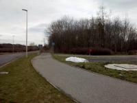 This Gorton Crossing is slightly easier to get to than the WHL one. It was an LC between Rosewell station (ahead) and Hawthornden Junction. Gorton Road crossed the trackbed until very recently (as it still does on Streetview, at time of writing) but there's now a new road leading to a roundabout behind me, which completely obliterates the site of the junction.<br><br>[David Panton 14/03/2018]