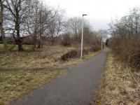 The site of the junction station of Rosewell, looking south on 14th March 2018. Take my word for it that both platforms survive. The literary <a target=external href=https://en.wikipedia.org/wiki/Hawthornden_Prize>Hawthornden Prize</a> can pronounce the name as it will, but here the emphasis is on the last syllable as at other Scottish locations (Cardenden, Bearsden, Ferryden). Someone's got to care.<br><br>[David Panton 14/03/2018]