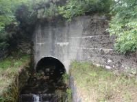 Concrete structure carrying the old railway line over a watercourse in Fort Augustus. July 2017.<br>
<br><br>[Alan Cormack 17/07/2017]