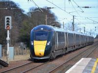 800004 brings up the rear of a two set (with 800003) formation heading south from Longniddry.<br><br>[Bill Roberton 19/03/2018]