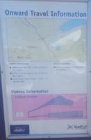 'Onward Travel Information' and Corrour station facilities poster. In summary: foot or train.<br><br>[John Yellowlees 19/03/2018]