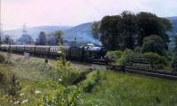 King George V arrives at Abergavenny in 1983 before tackling the foothills of the Black Mountains [see image 26196].<br><br>[John Thorn //1983]