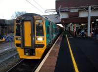 A 158 at 1558 - actually, it's the 1609 to Aberystwyth; although the 'Aber' is missing from the destination blind.<br><br>[Ken Strachan 25/11/2017]