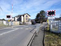 Cornton Crossing marks the boundary between Stirling and Bridge of Allan. Plans to replace it with a bridge were dropped in July 2017, and instead it will be upgraded to full barrier. Here's how it looks for now, 20 March 2018.<br><br>[David Panton 20/03/2018]