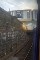 The rebuilt Dundee station is taking shape. Viewed through a train window looking east on 24th March 2018.<br><br>[John Yellowlees 24/03/2018]