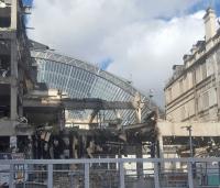 Queen Street revealed at last. Note the North British Hotel name on right.<br><br>[John Yellowlees 05/04/2018]