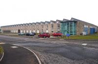 The Carriages, Crossover Road, Inverurie, Aberdeenshire. The modern day address of the original carriage and wagon shops at the former GNSR Inverurie Works in March 2018, now converted to attractive domestic accommodation.<br><br>[Andy Furnevel 28/03/2018]